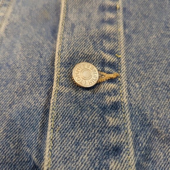 Vintage Tommy Hilfiger Denim Jacket Trucker Jean Women's XL BLUE Made In USA - Picture 4 of 9